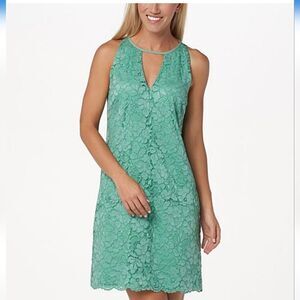 Sam Edelman Soft Green Lace Chocker-Cutout Shift Dress Women’s XL
